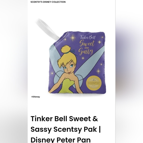 Scentsy Disney Tinker Bell Sweet & Sassy Scent Pak Peter Pan Tangerine Cucumber - Picture 1 of 2